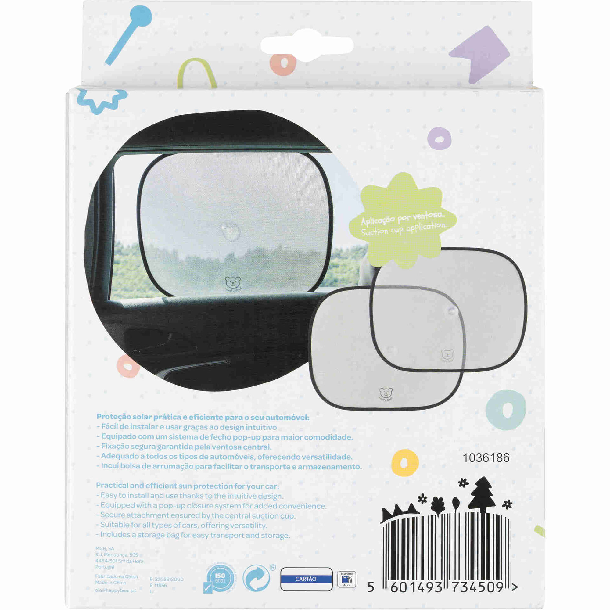 Conjunto 2 Cortinas de Sol Happy Bear