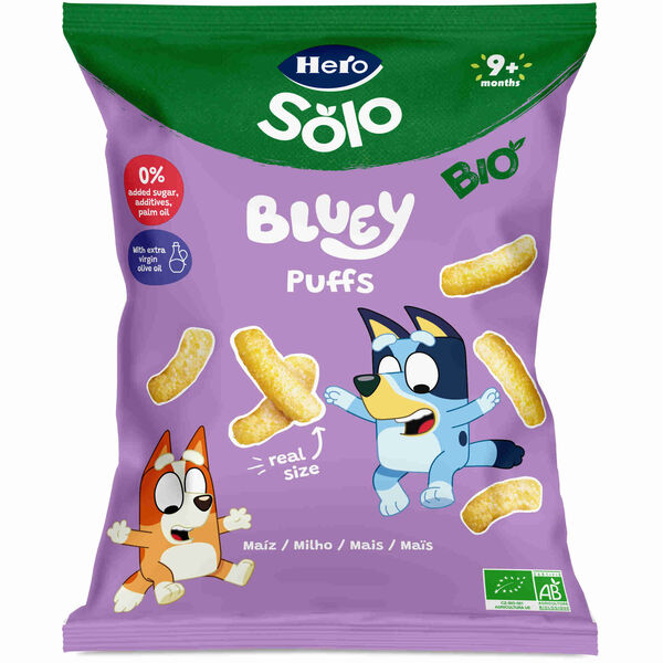 Snack para Bebé Milho e Azeite Puffs +9M Hero Solo