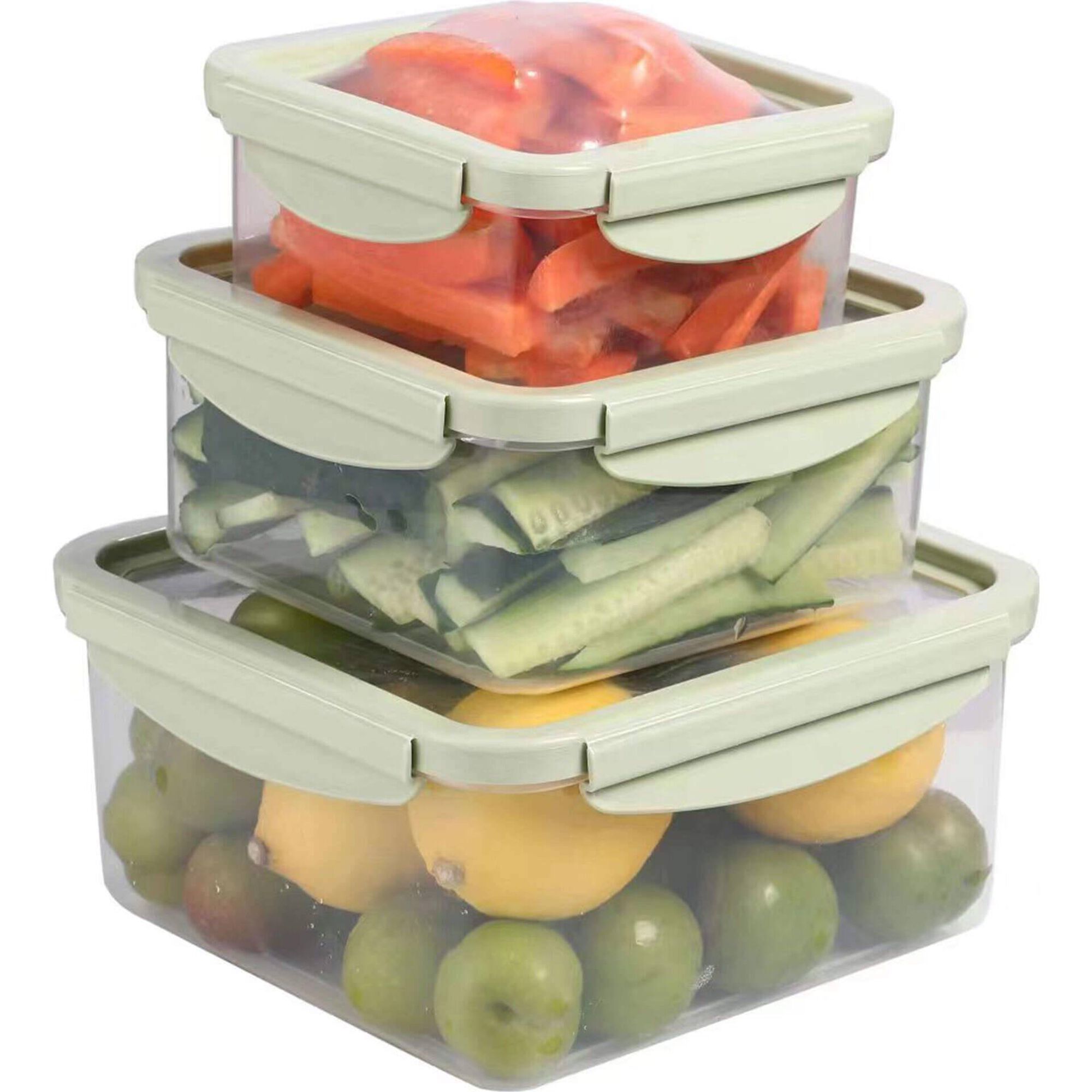 Conjunto de 3 Caixas Fecho com Tampa Ajust&aacute;vel