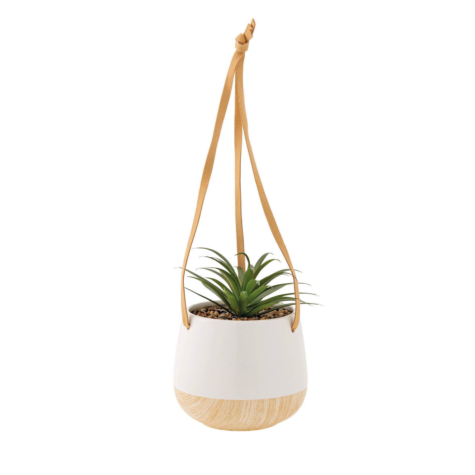 Planta Artifical com Vaso Branco Suspenso