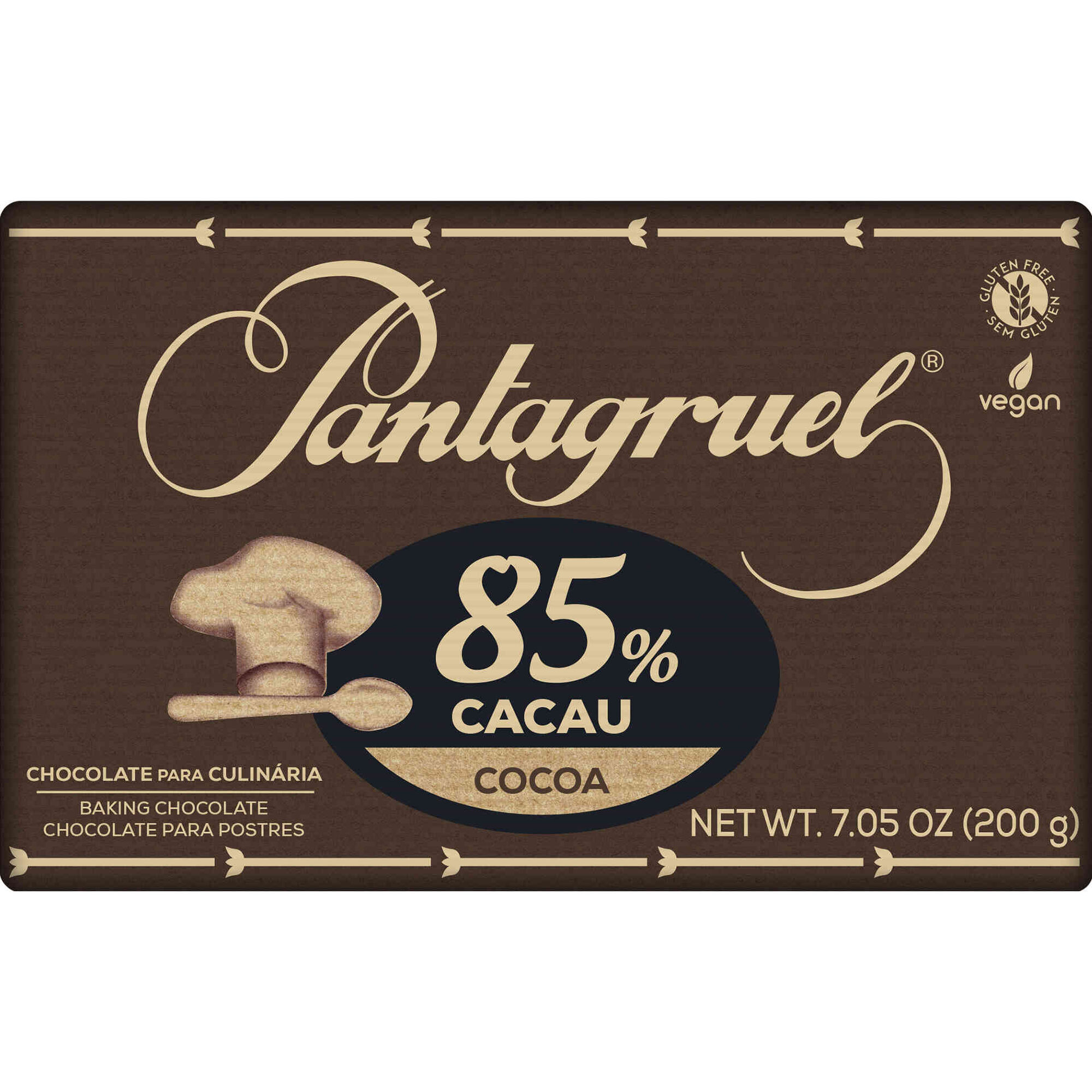 Tablete de Chocolate Culinária 85% sem Glúten