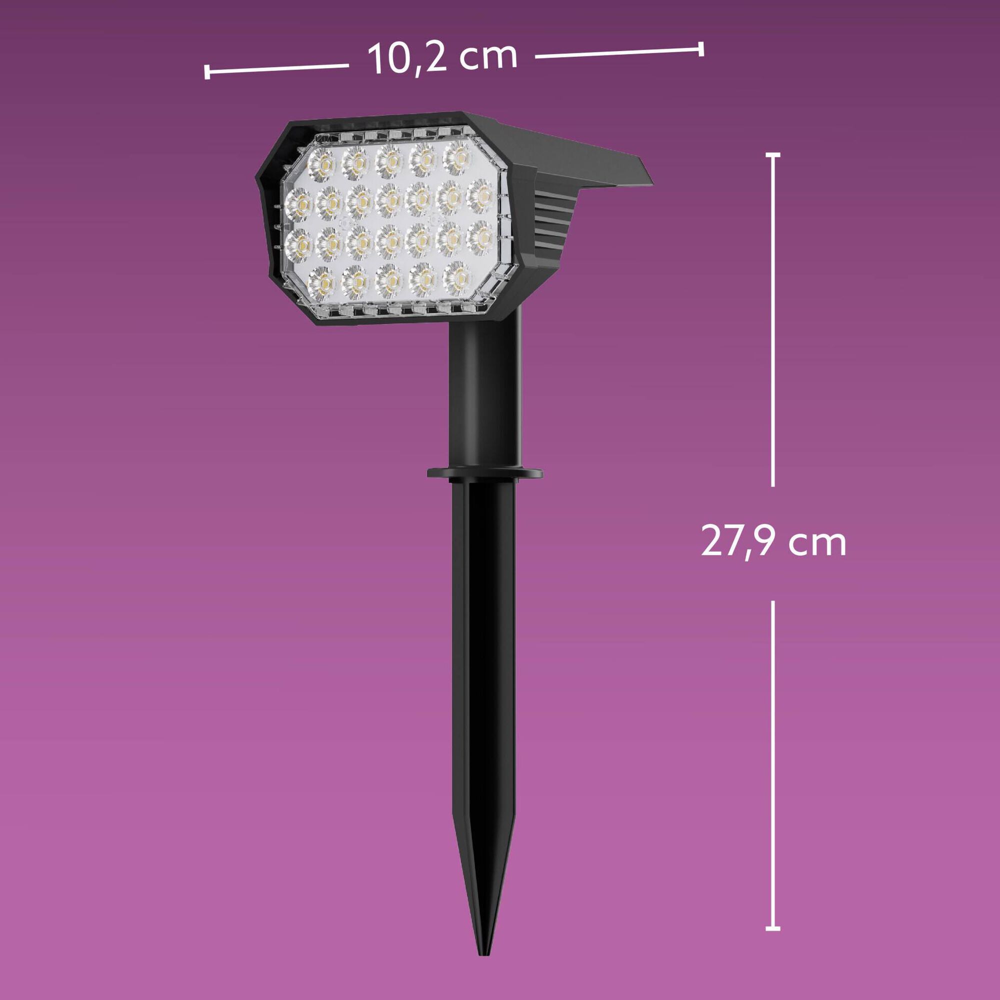 Pilar LED Solar Preto Boost