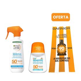 Conjunto Prote&ccedil;&atilde;o Solar Sensitive Advanced + Oferta Toalha Garnier Ambre Solaire