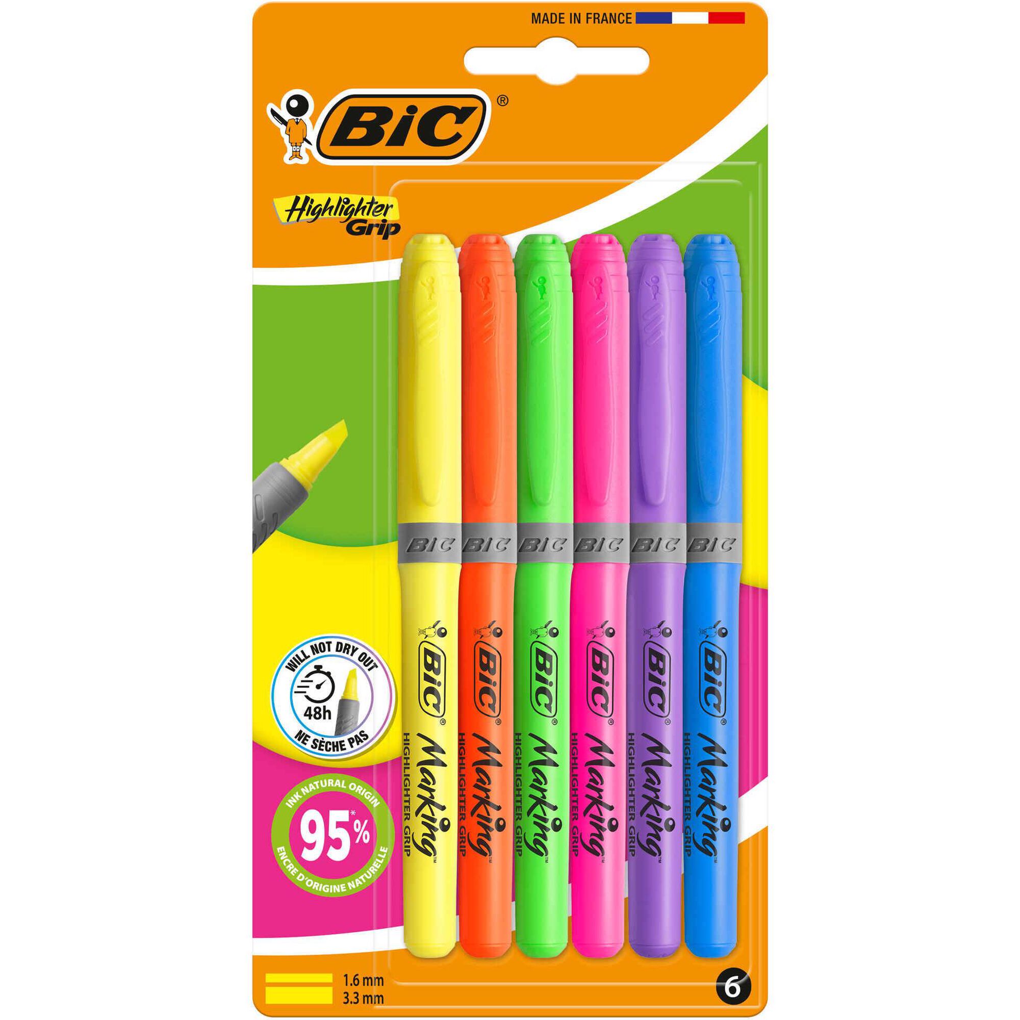Sublinhador de Tinta Fluorescente Neon Bic