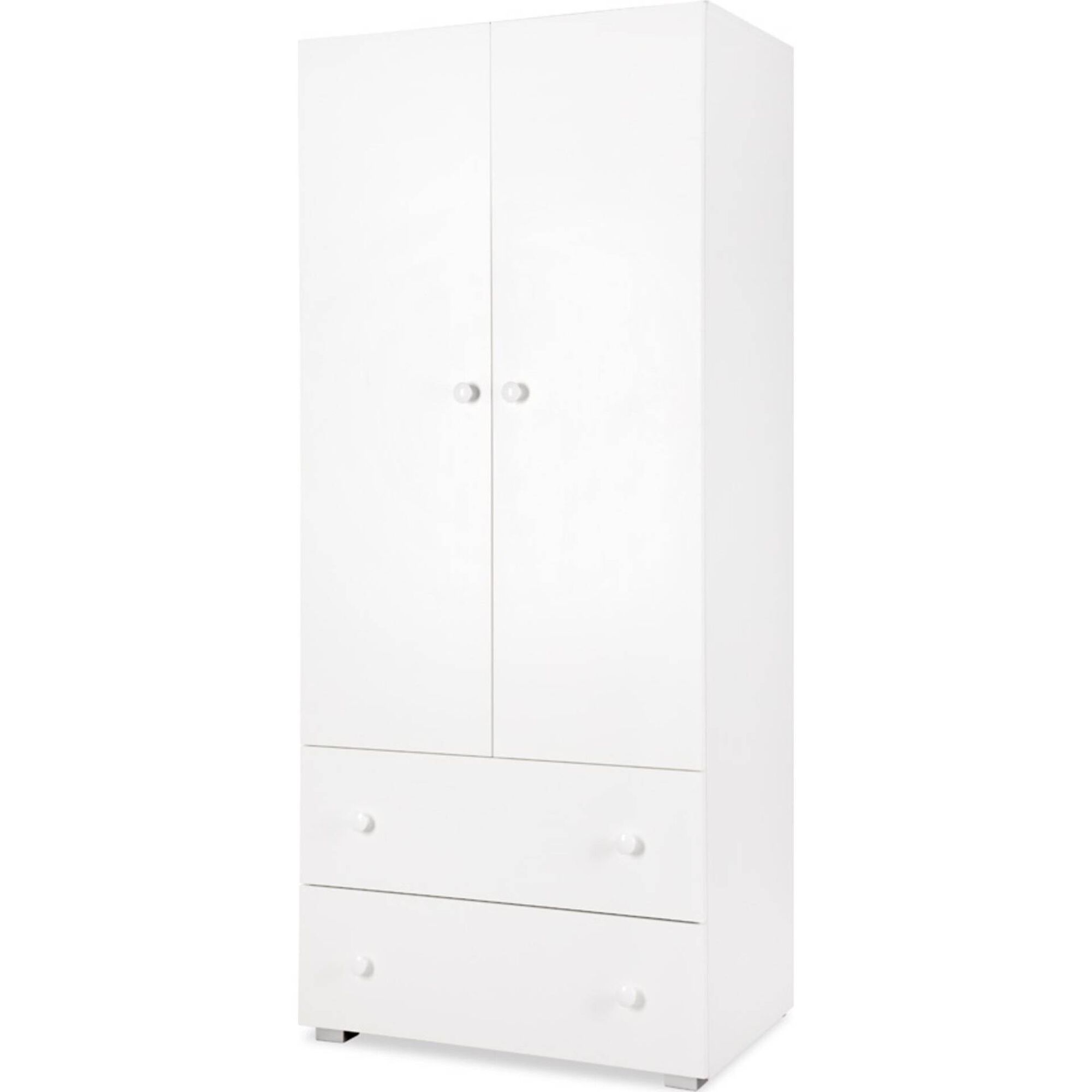 Roupeiro 2 Portas e 2 Gavetas 80x183x52cm Branco Paula