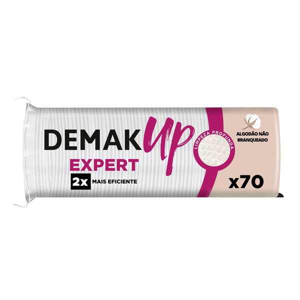 Discos de Algodão Desmaquilhantes Não Branqueados Expert Redondos DemakUp