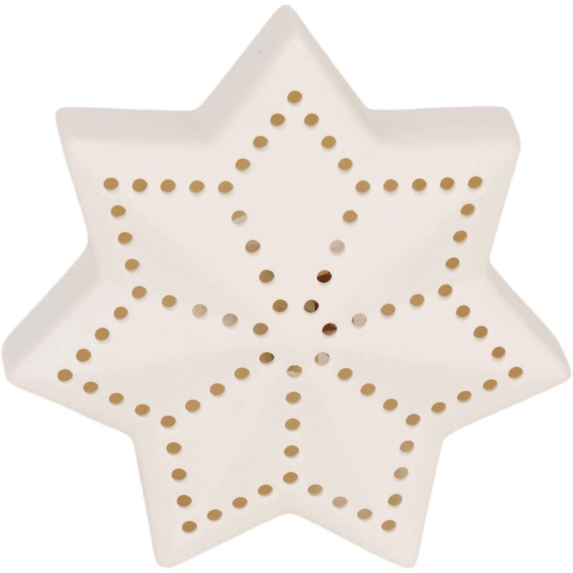 Estrela Cerâmica 10cm com Luz