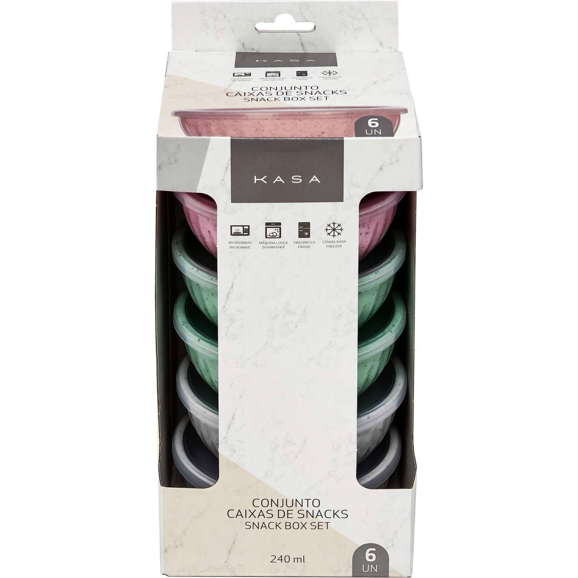 Conjunto 6 Caixas de Snacks 240ml Kasa