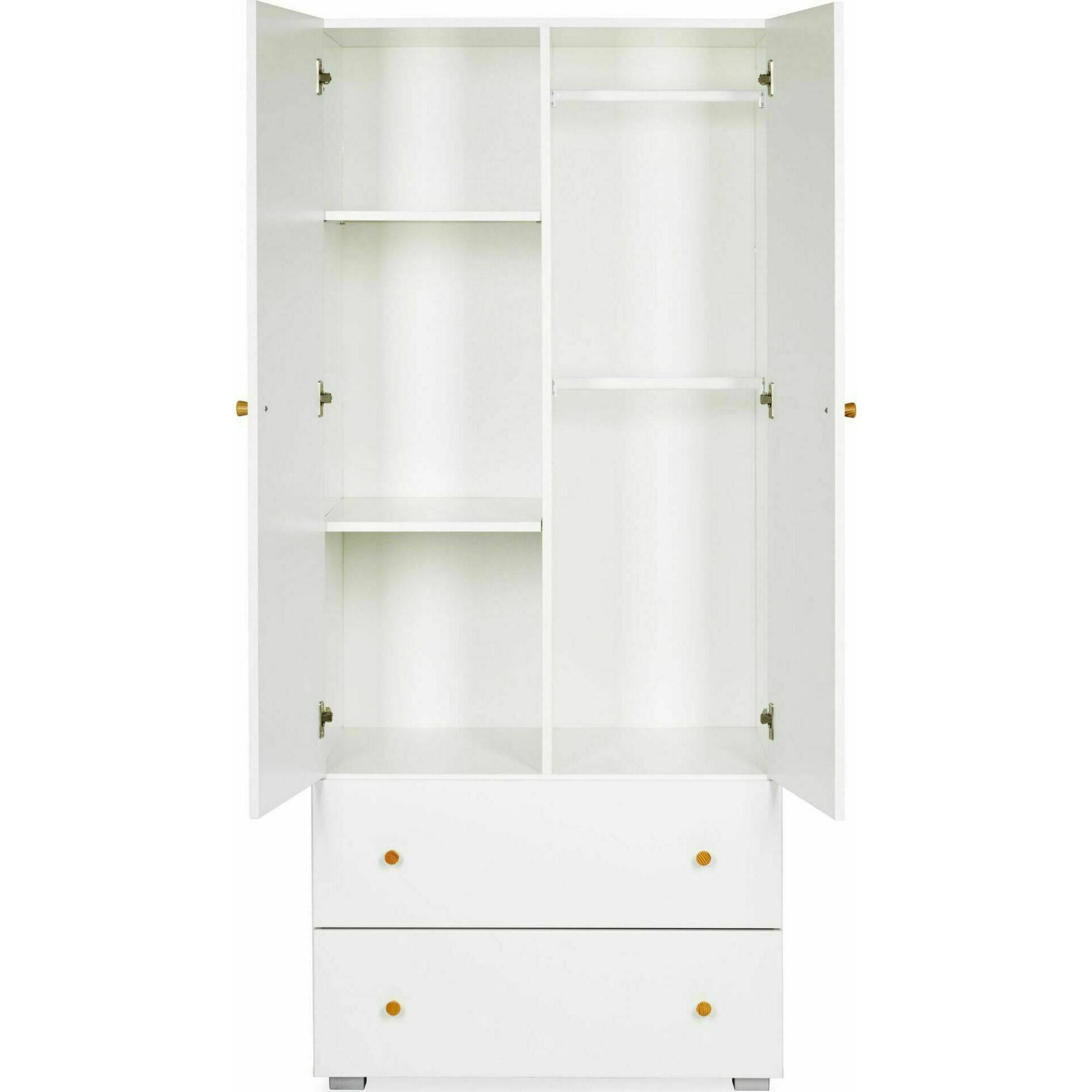 Roupeiro 2 Portas e 2 Gavetas 80x183x52cm Branco Karolina
