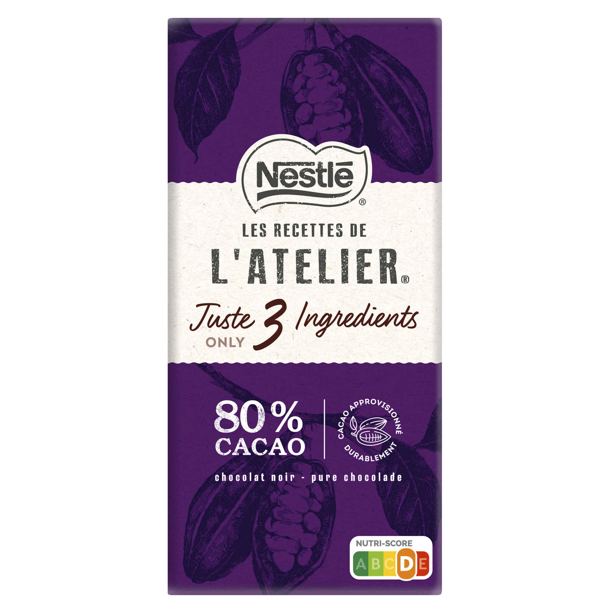 Tablete de Chocolate Negro 80% Cacau Les Recettes de L'Atelier Tablete de Chocolate Negro 80% Cacau Les Recettes de L'Atelier