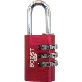 Cadeado com C&oacute;digo Arco Longo Vermelho Boost