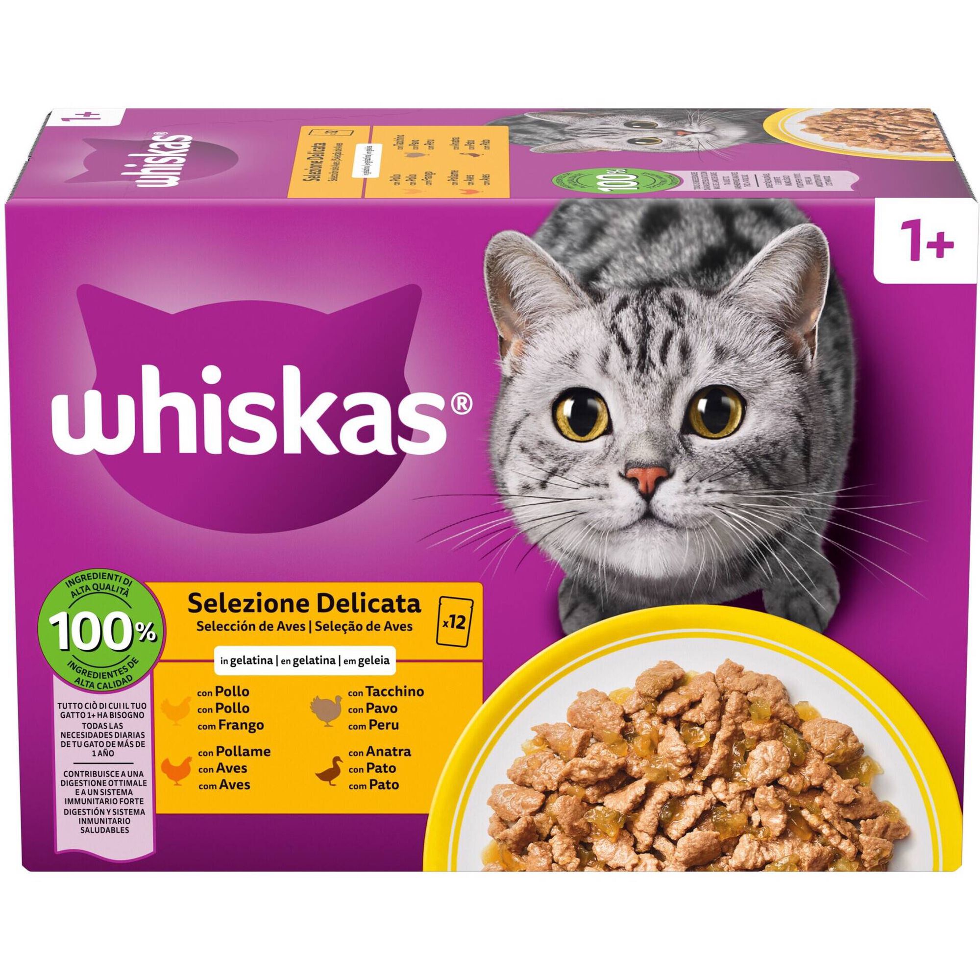 Comida H&uacute;mida para Gato Adulto Aves Whiskas