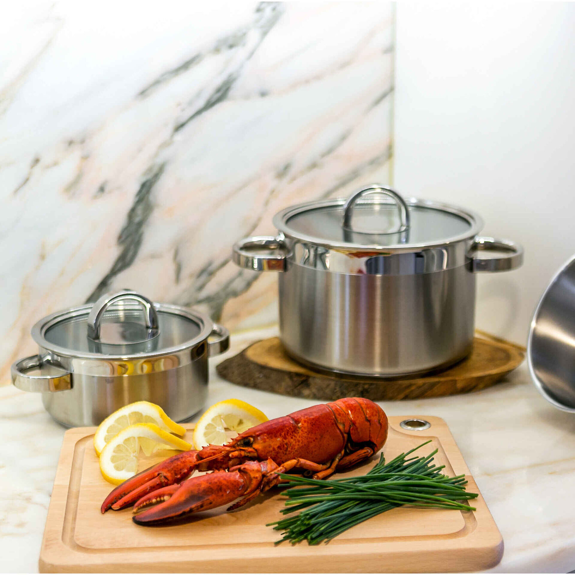 Trem Cozinha 9 Pe&ccedil;as A&ccedil;o Inoxid&aacute;vel Atl&acirc;ntico Glass Silampos