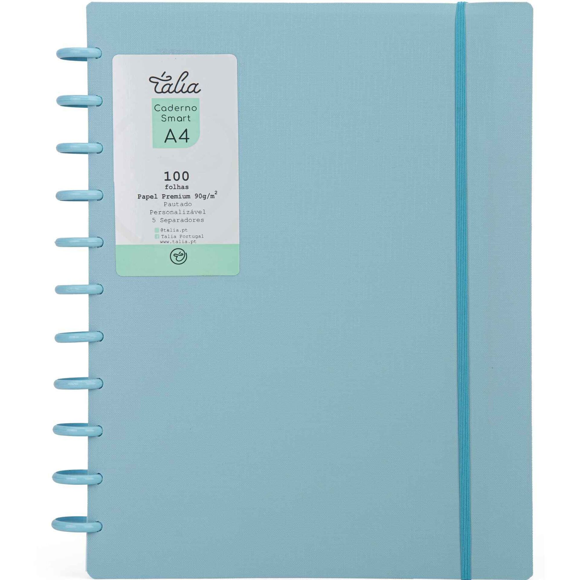 Caderno Smart Espiral A4 Pautado Azul