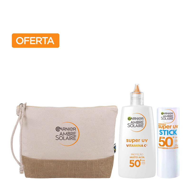 Conjunto Rosto Super UV + Oferta Necessaire Garnier Ambre Solaire