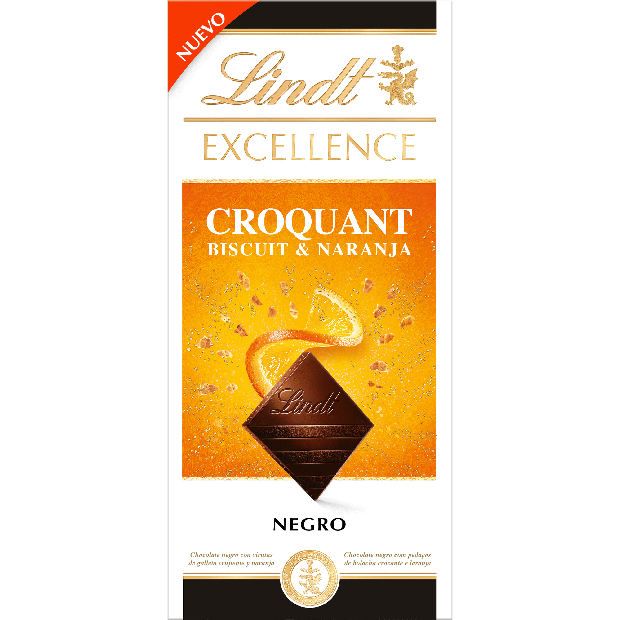 Tablete de Chocolate Excell Croquant Laranja
