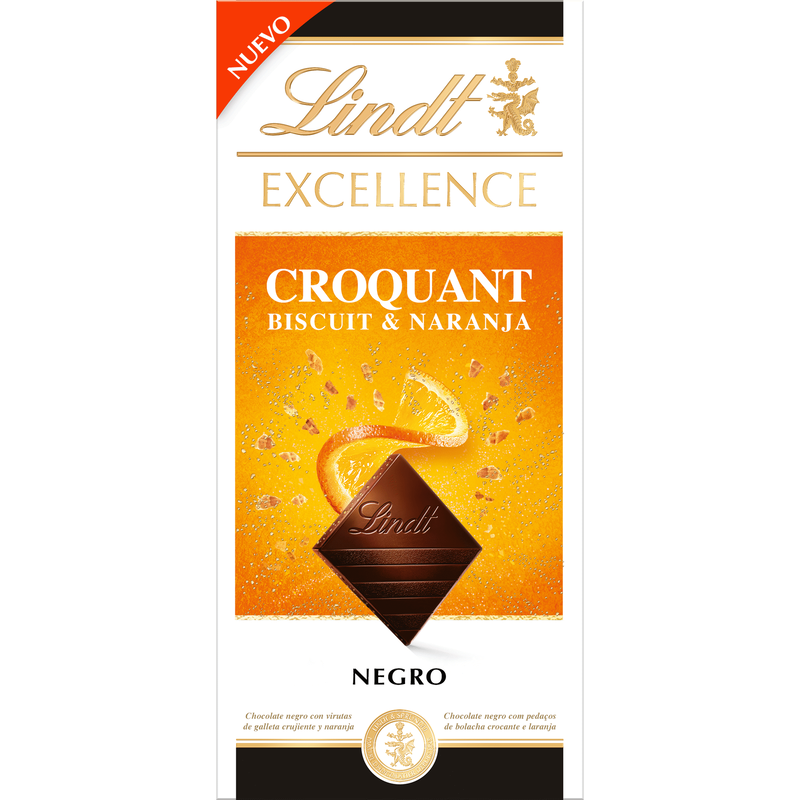 Tablete de Chocolate Excell Croquant Laranja Lindt