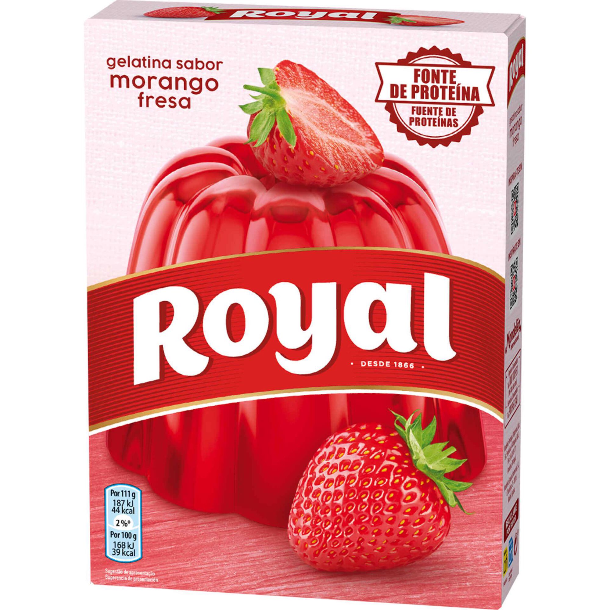 Gelatina em P&oacute; de Morango Royal