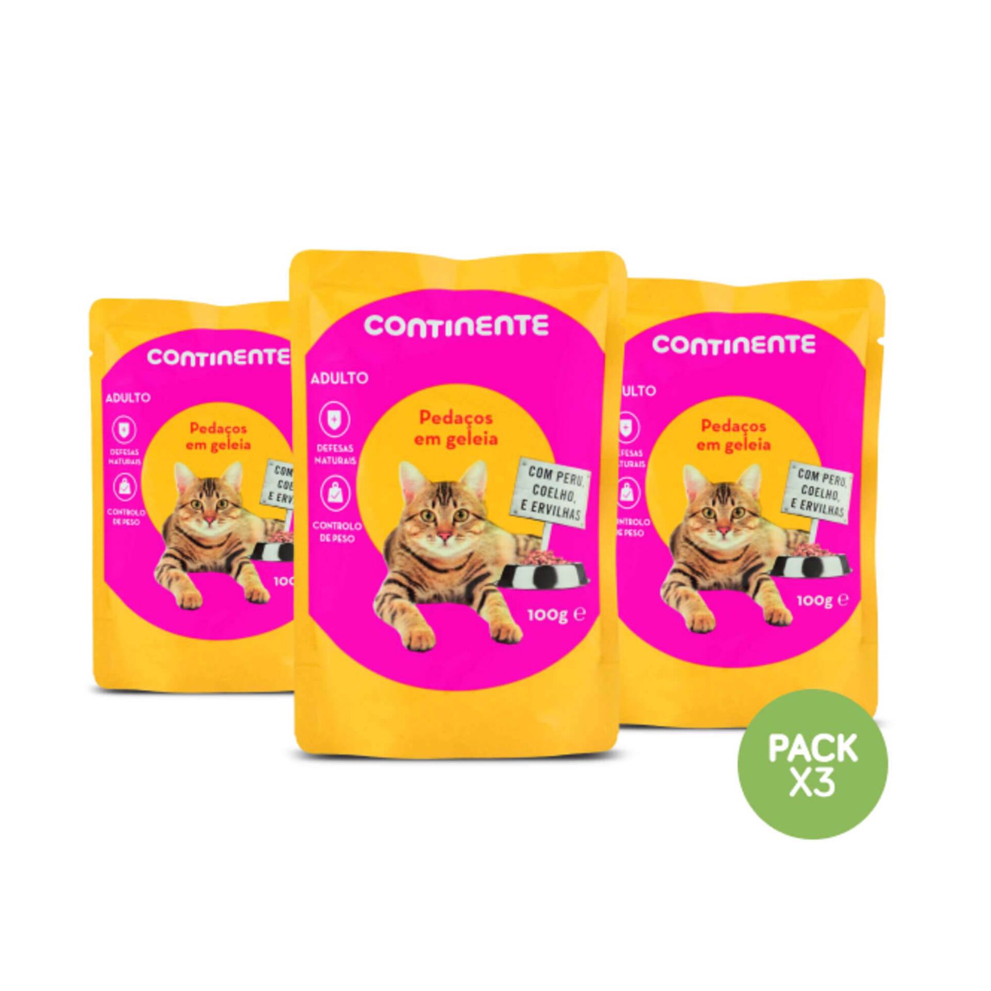 Comida Húmida para Gato Adulto Pedaços em Molho Vaca e Peru