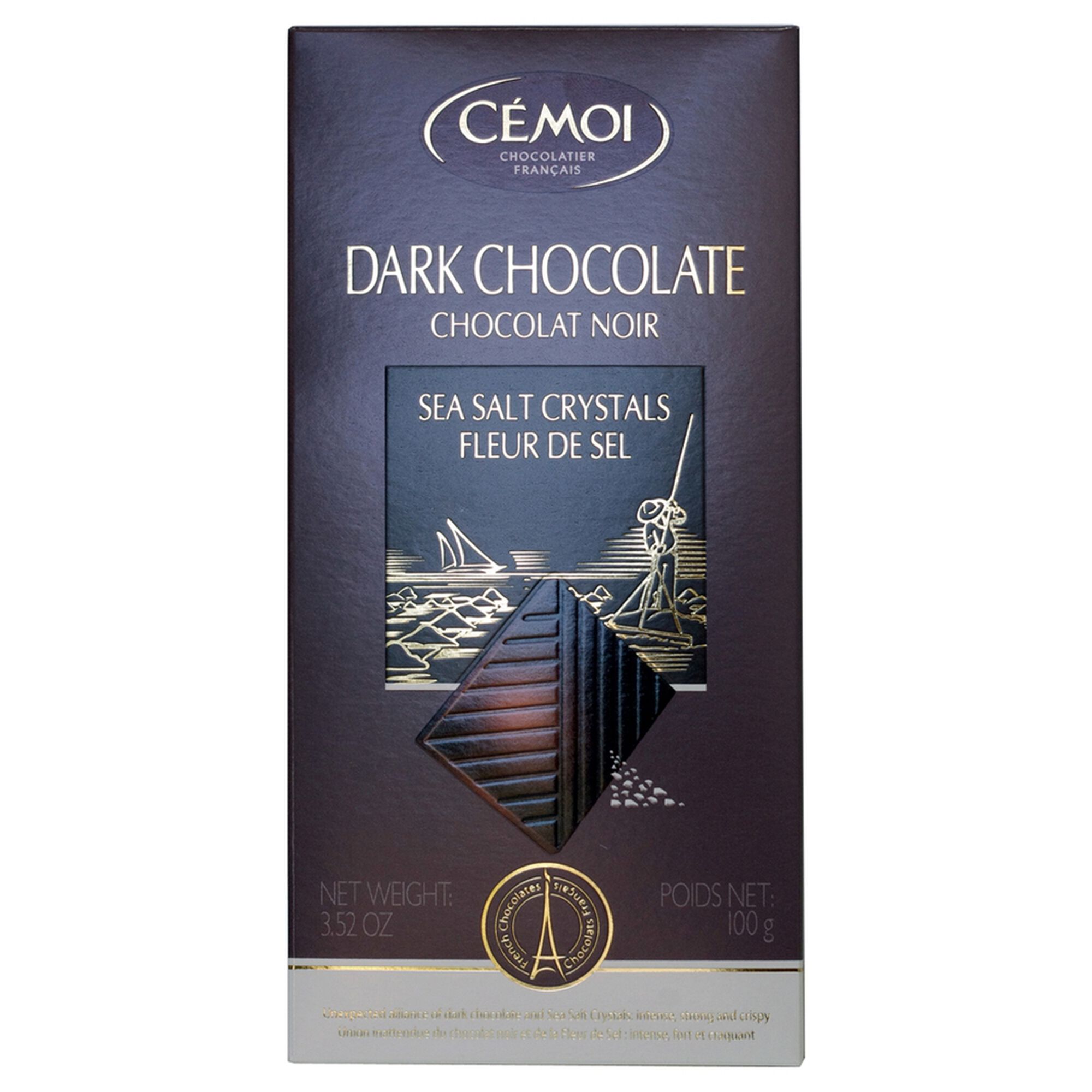 Tablete de Chocolate Negro com Flor de Sal emb. 100 gr - Cemoi | Continente
