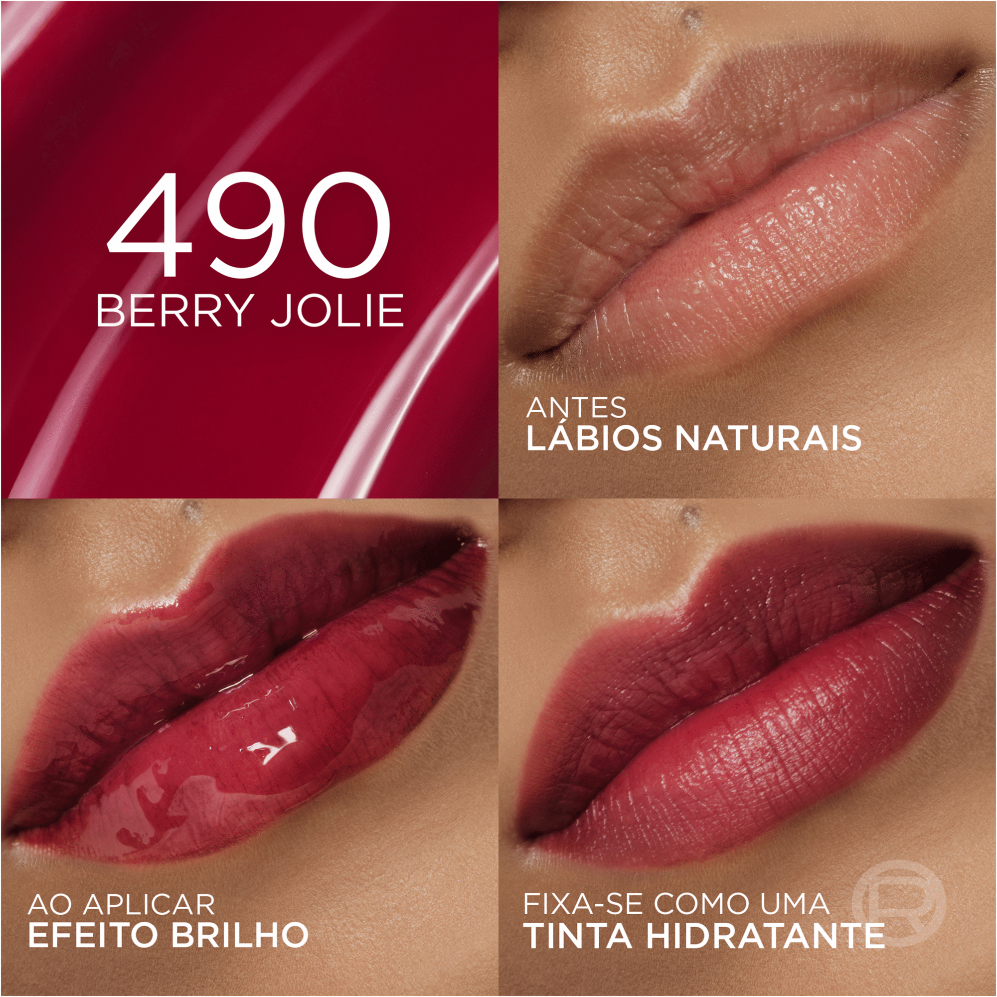 Batom L&iacute;quido Hyaluron Tint Berry Jolie 490 L'Or&eacute;al Paris