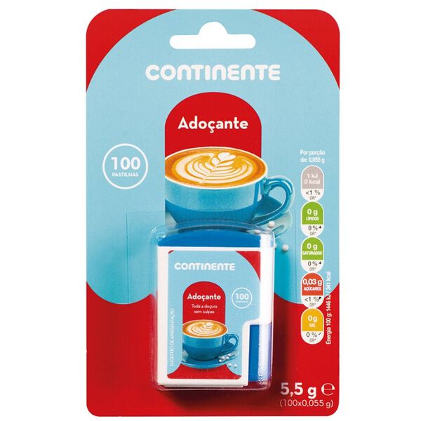 Adoçante com Doseador 100 Pastilhas Continente