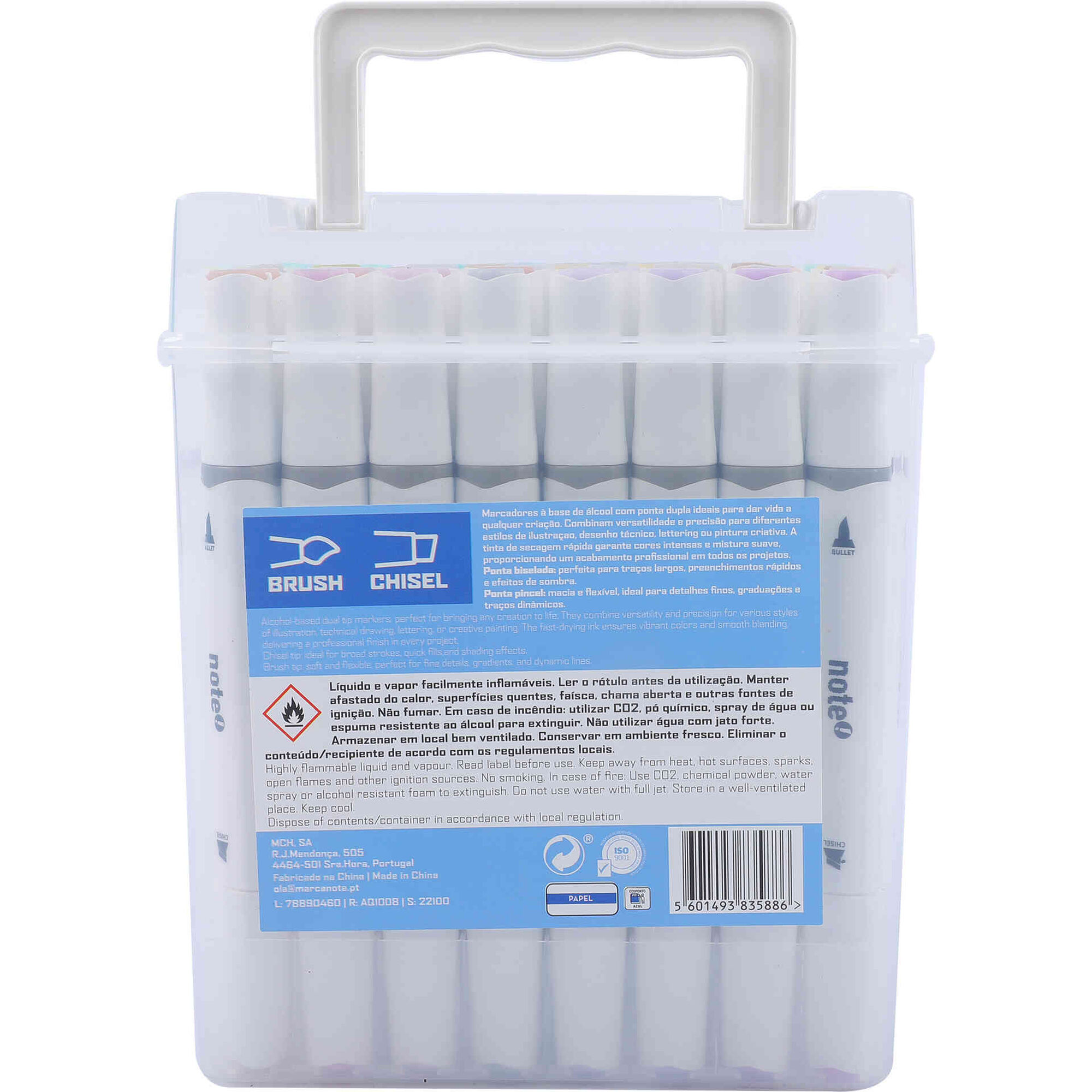 Conjunto de 48 Marcadores de &Aacute;lcool com Ponta Dupla Note!