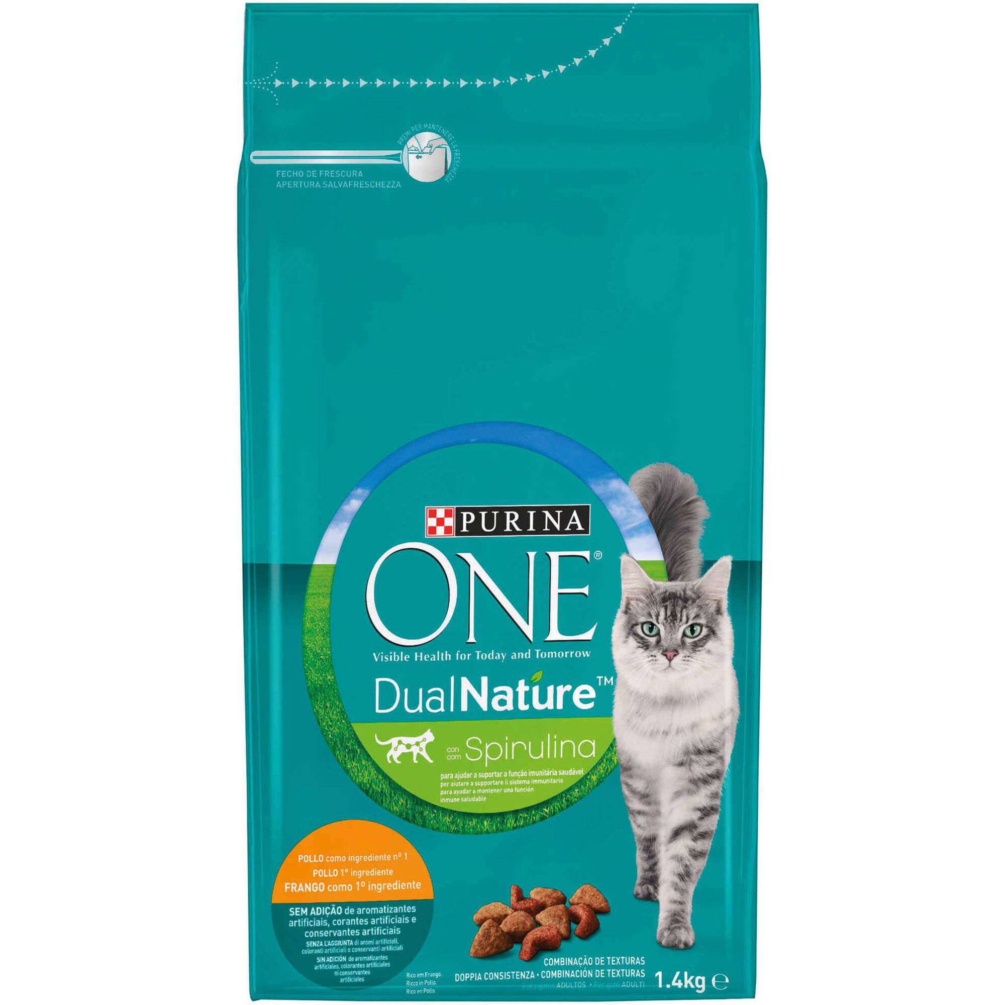 Ração Seca para Gato Adulto DualNature Frango com Espirulina Natural Ração Seca para Gato Adulto DualNature Frango com Espirulina Natural
