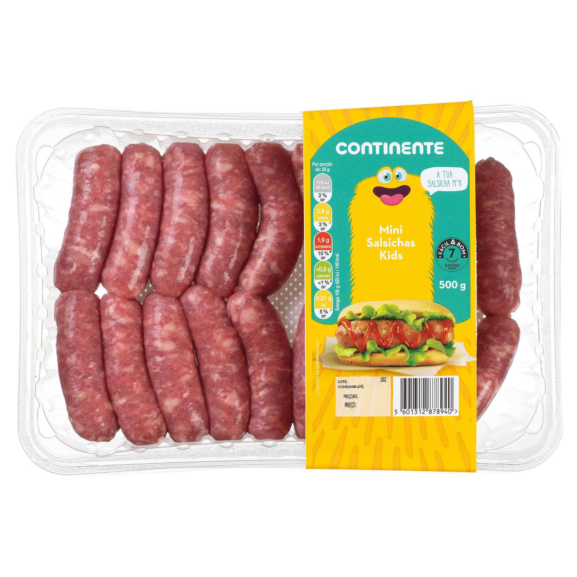 Mini Salsichas Frescas de Porco Kids