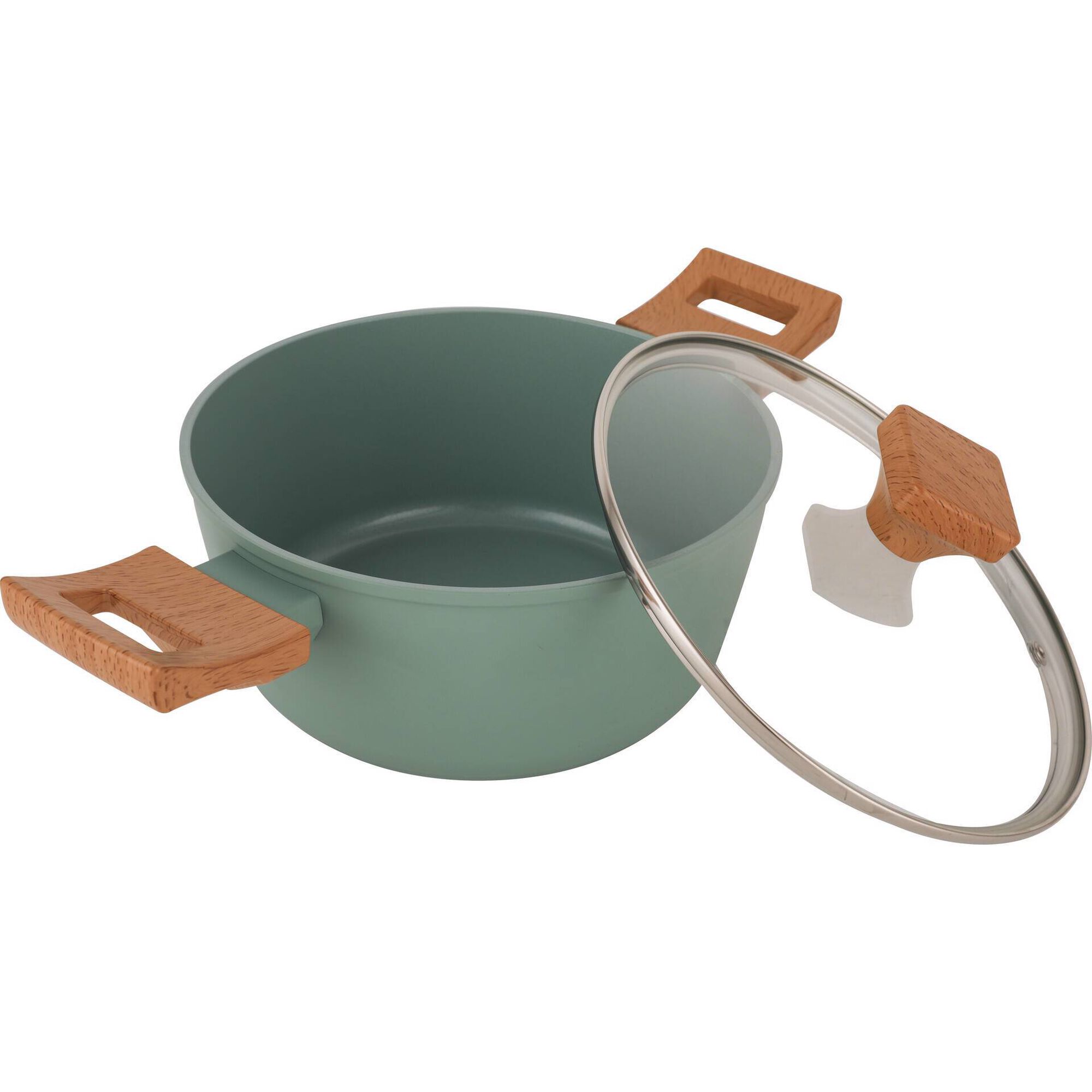 Conjunto Ca&ccedil;arola 20cm e Frigideira 24cm Verde Kasa