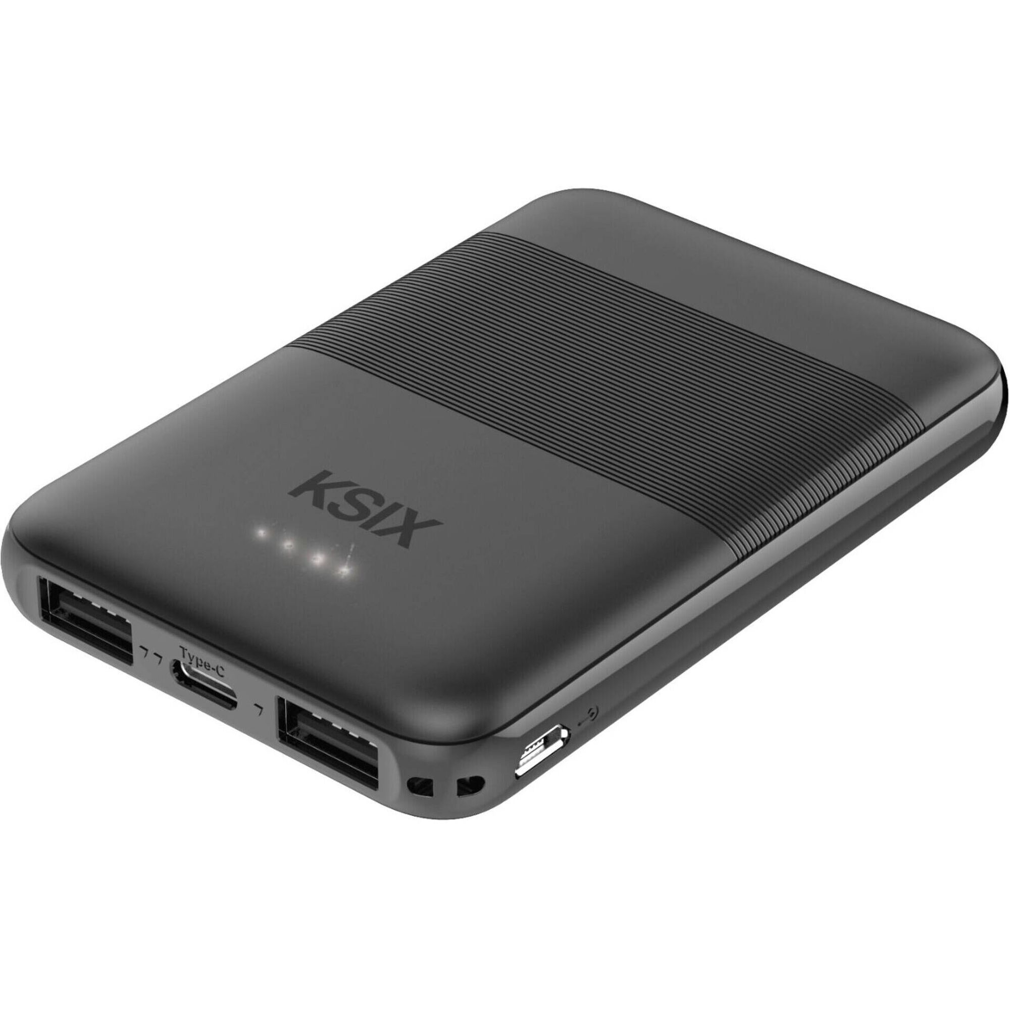 Powerbank Slim 5.000 mAh 10 W USB-A e USB-C Preto Ksix
