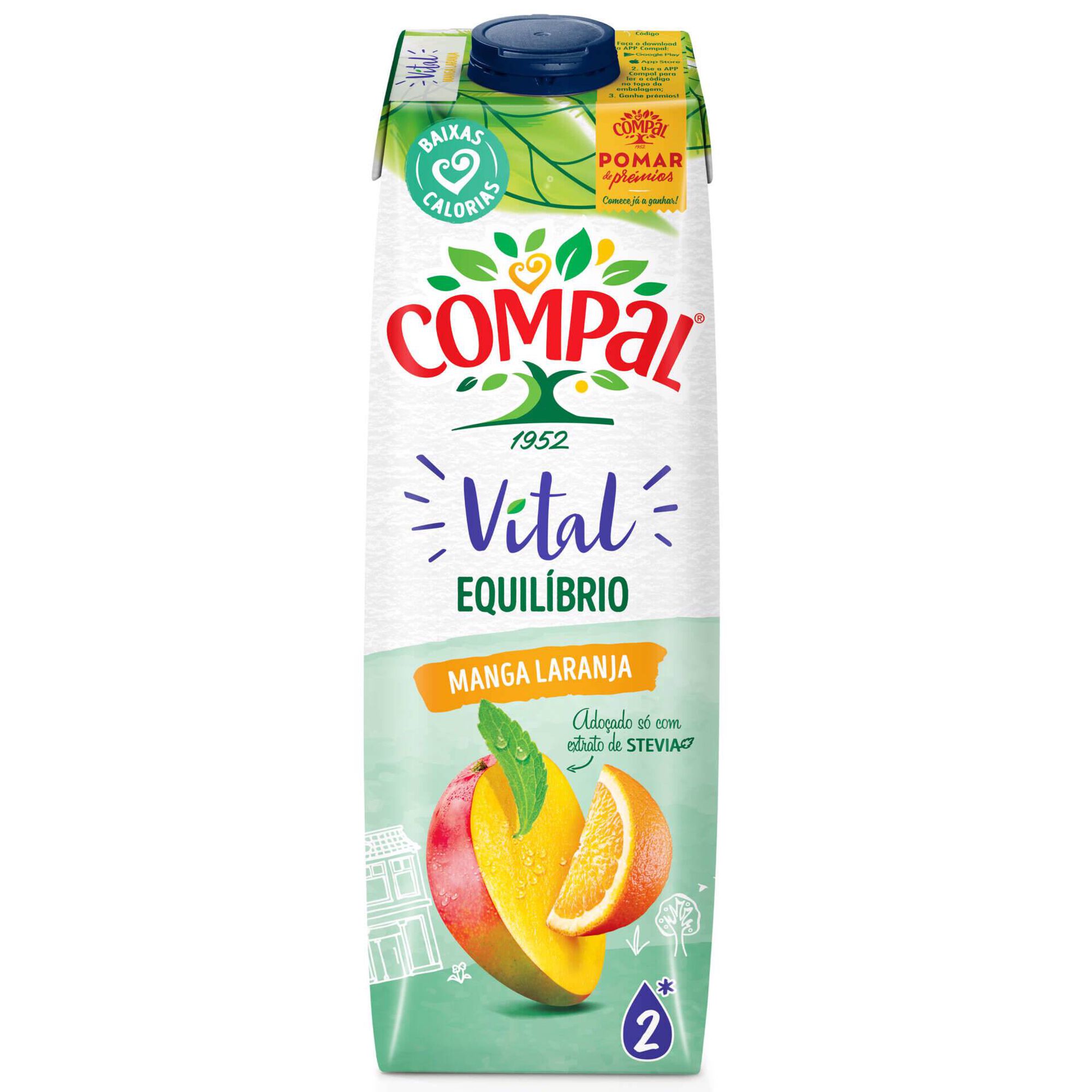 N&eacute;ctar Manga e Laranja com Stevia Compal Vital Equil&iacute;brio