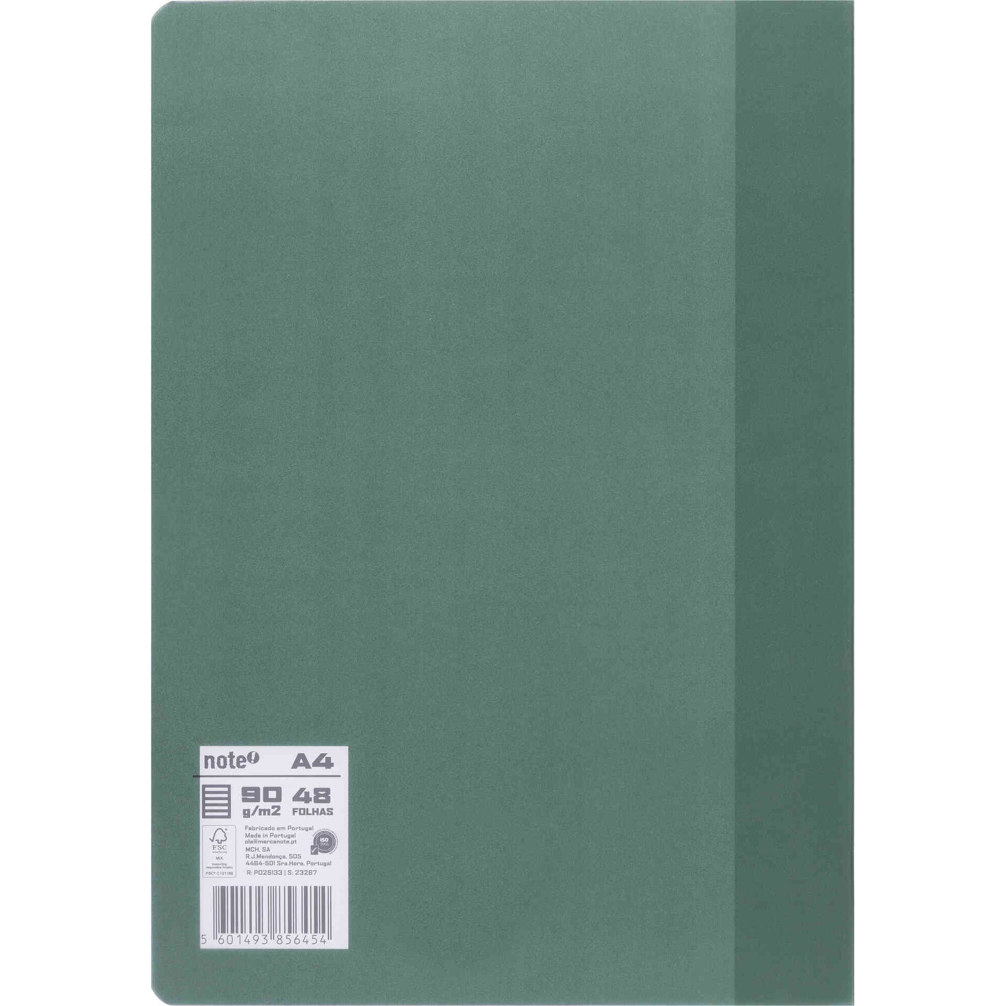 Caderno Agrafado Pautado Flex A4 Verde Escuro Note!