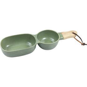 Prato Aperitivos 2 Divis&oacute;rias 34,5x10x5,5cm Verde