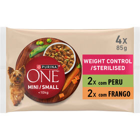 Comida h&uacute;mida para C&atilde;o Adulto Mini Controlo de Peso Purina One Mini