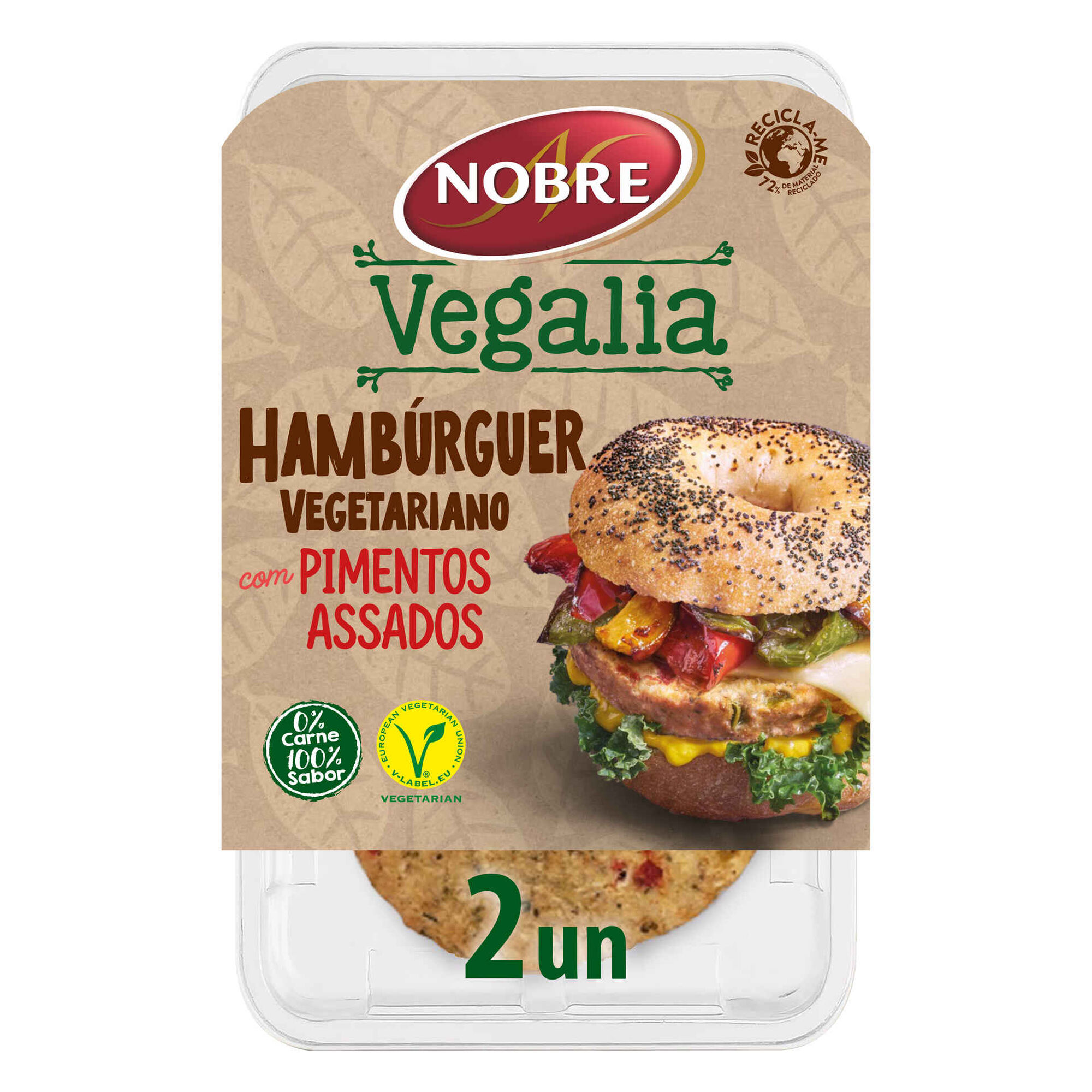 Hambúrguer Vegetariano com Pimentos Assados