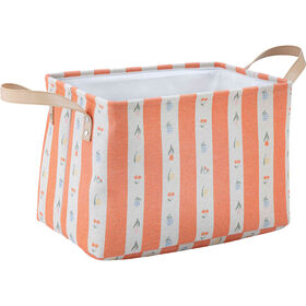 Cesto Retangular Tecido com Flores 33x23x22cm Kasa