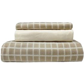 Conjunto de Len&ccedil;&oacute;is Polares 270x160cm Lisos Bege Kasa