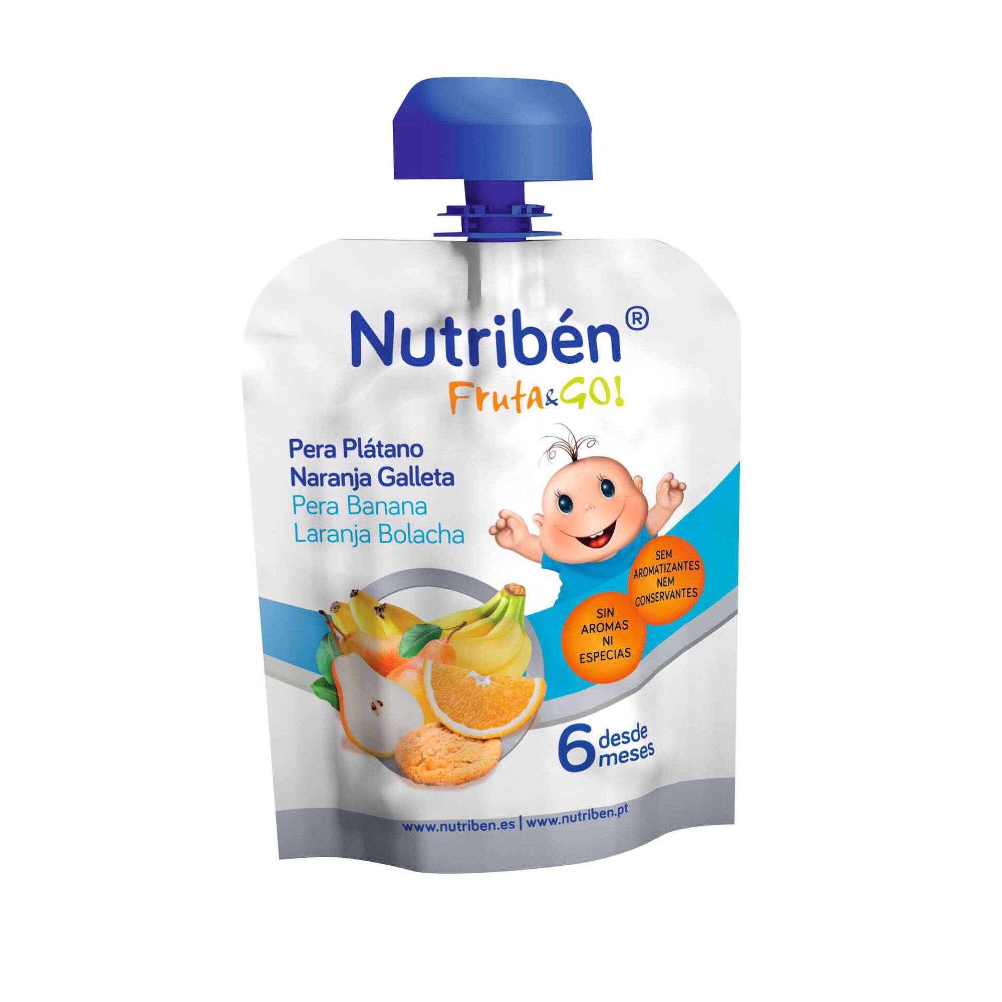 Saqueta de Fruta Pera, Banana, Laranja e Bolacha +6 Meses Saqueta de Fruta Pera, Banana, Laranja e Bolacha +6 Meses