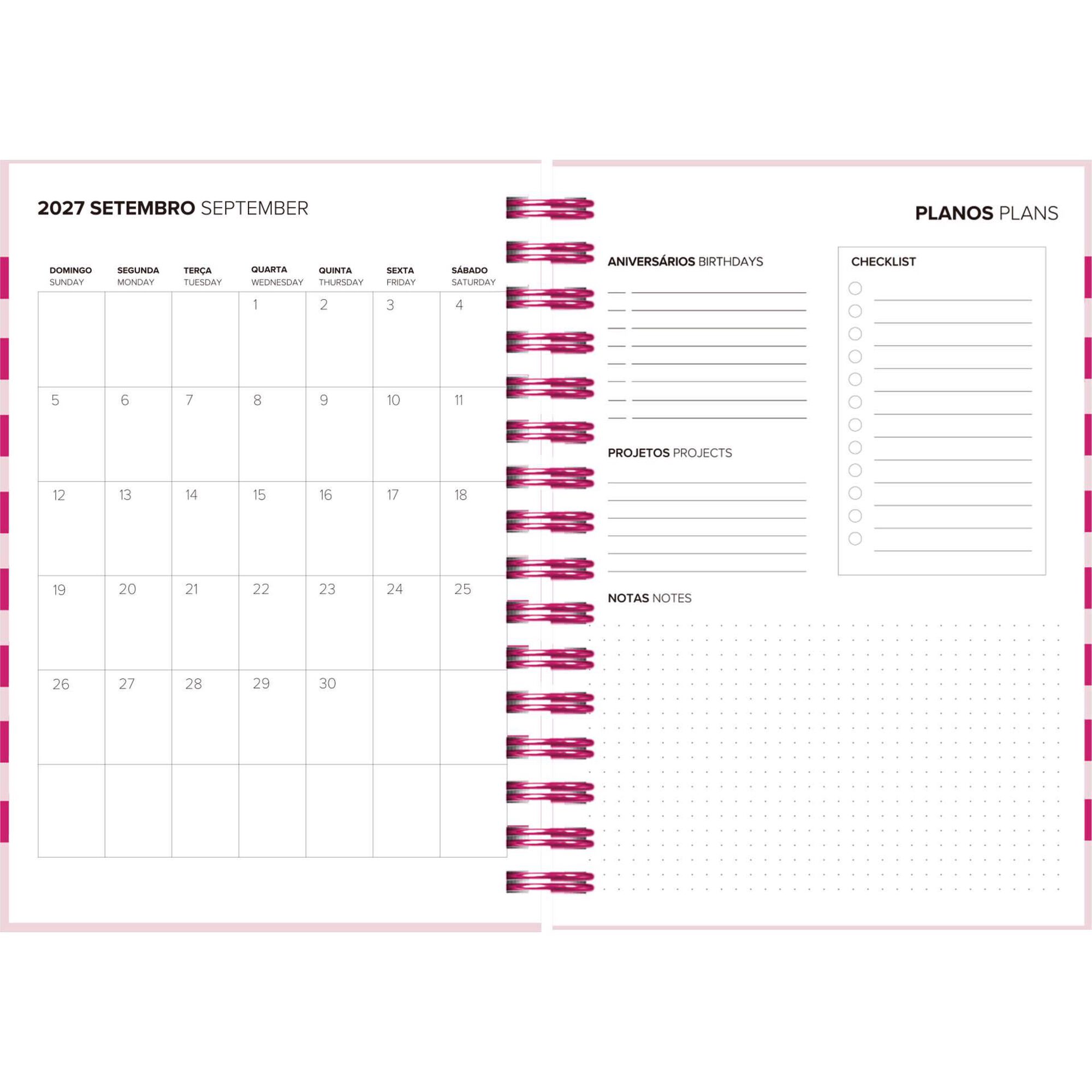 Agenda A5 2027 12 Meses (v&aacute;rias cores) Note!