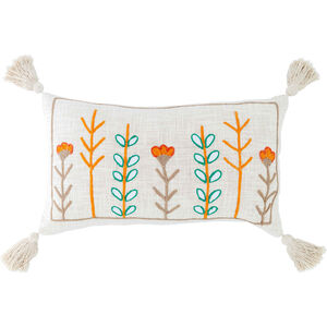 Almofada Flores Bordadas Bege Kasa