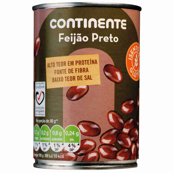 Feijão Preto Cozido Continente