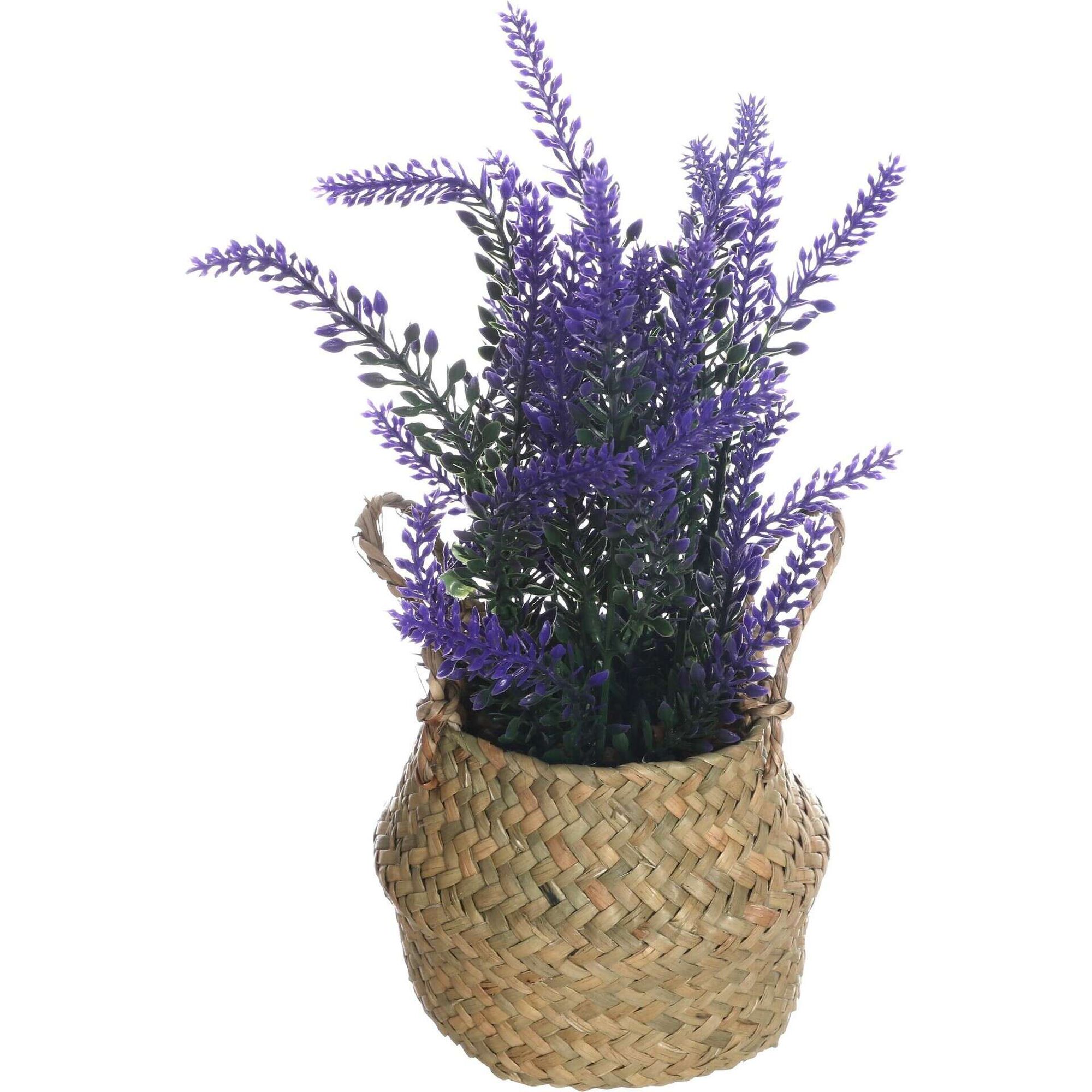 Planta Artificial Lavanda com Cesto com Asas