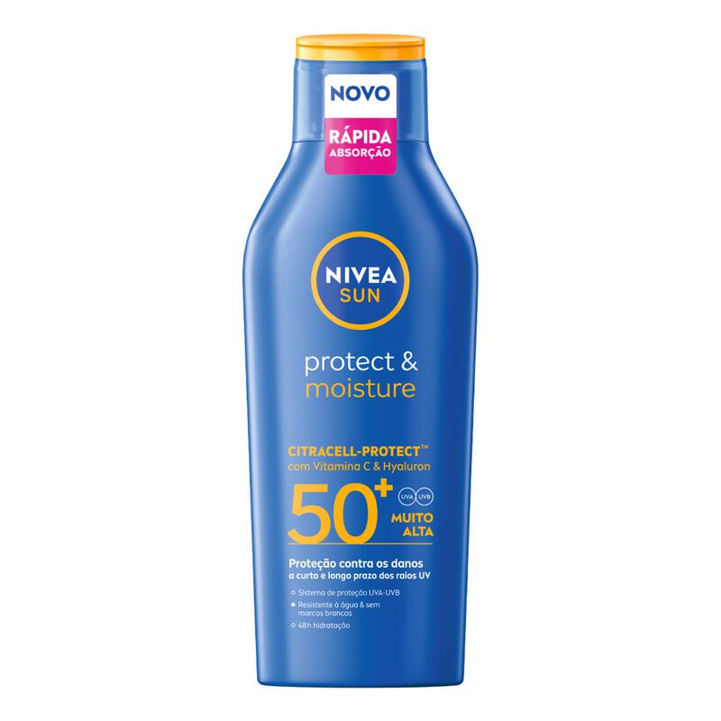 Protetor Solar Loção Protect &amp; Moisture FPS 50+ Nivea Sun