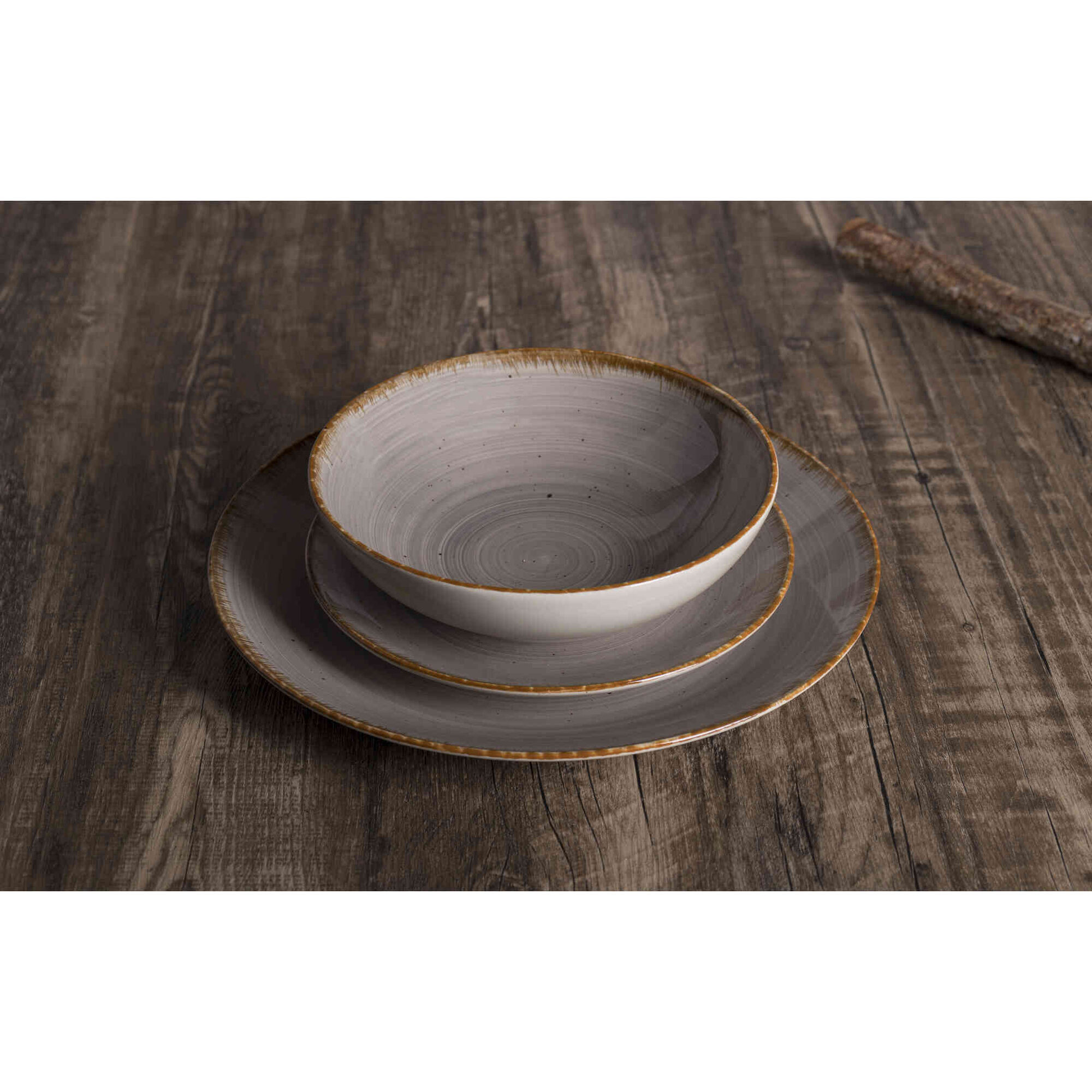 Prato Sobremesa 19cm Cinza Seia Kasa