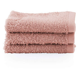 Conjunto 3 Toalhas Algod&atilde;o 30x30cm Suave Rosa Kasa