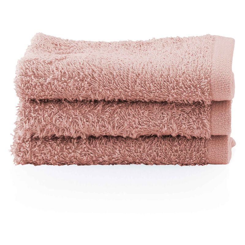 Conjunto 3 Toalhas Algodão 30x30cm Suave Rosa Kasa