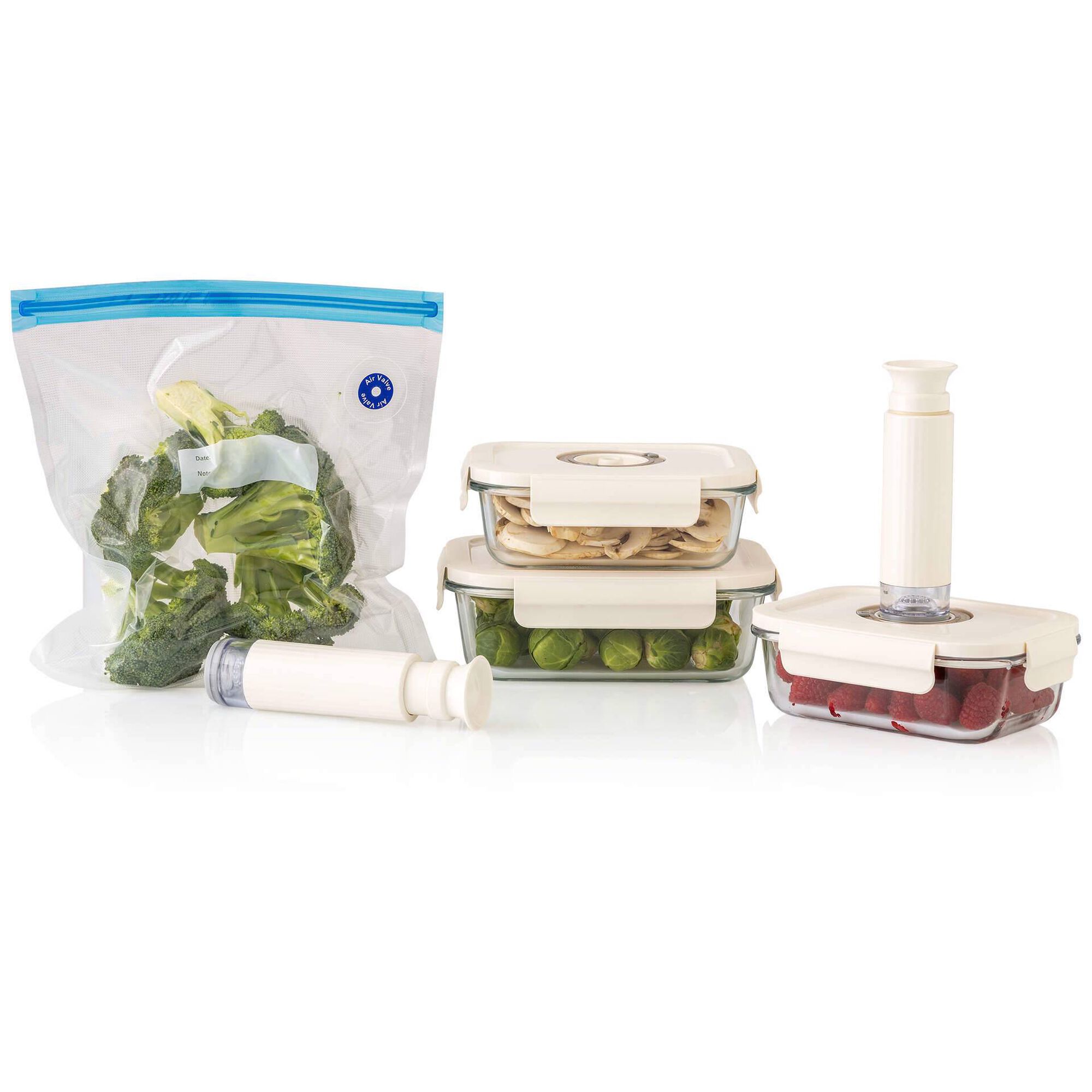 Sacos Conservação Alimentos Reutilizáveis com Vácuo