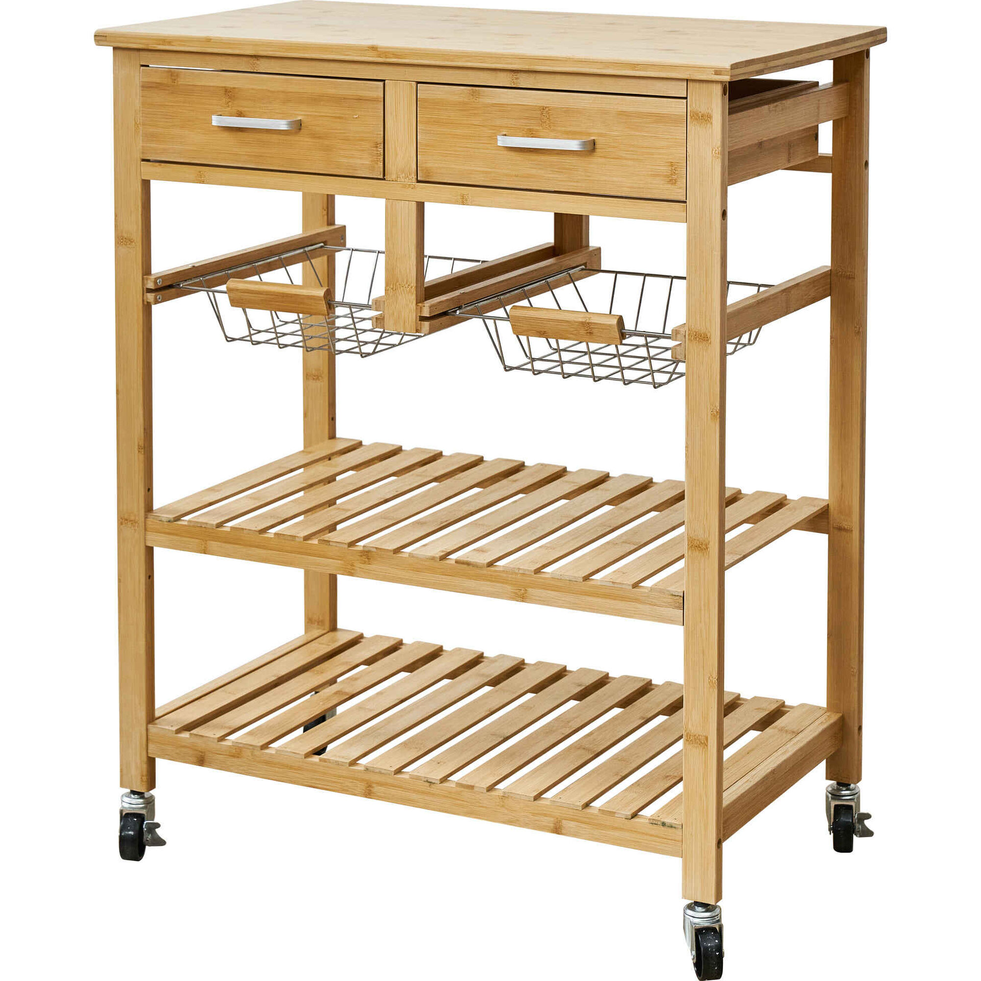 Carrinho de Apoio Cozinha Bambu