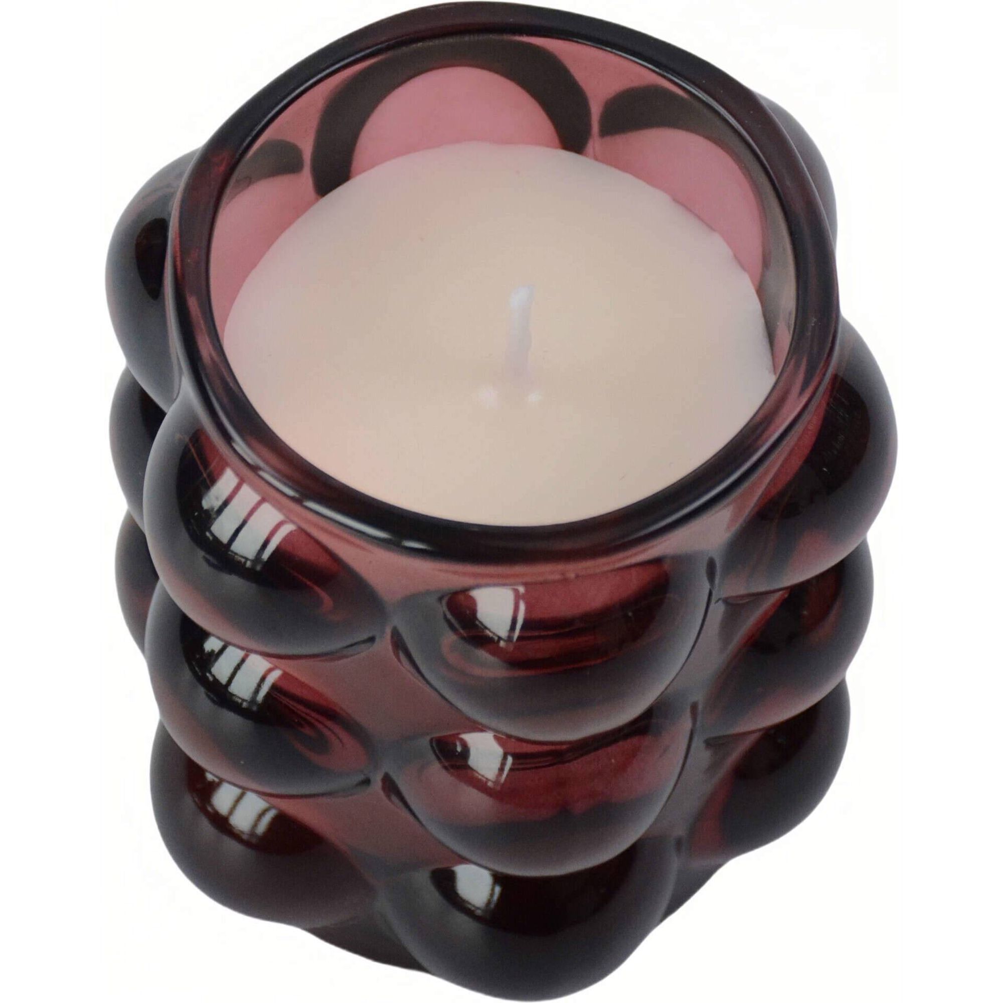 Vela em Copo Alto 130g Bolas Vermelhas